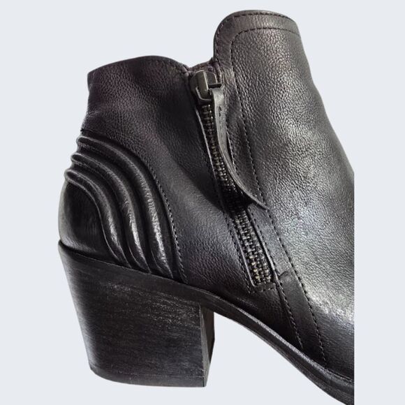 Paul Green Ankle Booties Boots Leather Black Heel Diandra Western 7.5 US / 5 UK - Picture 4 of 11